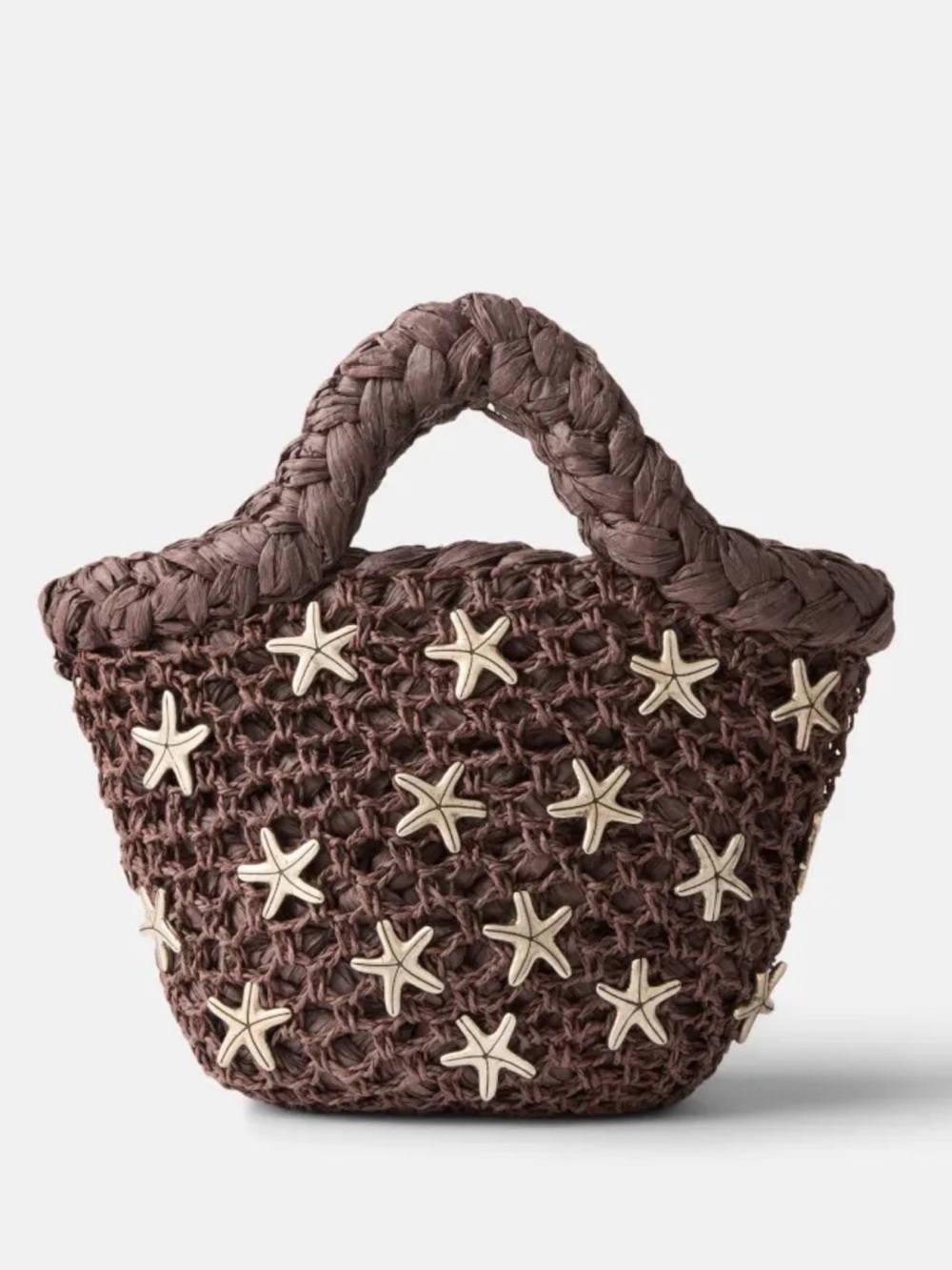 Simon Miller Woven Starfish Accent Mercado Handbag in chocolate Brown